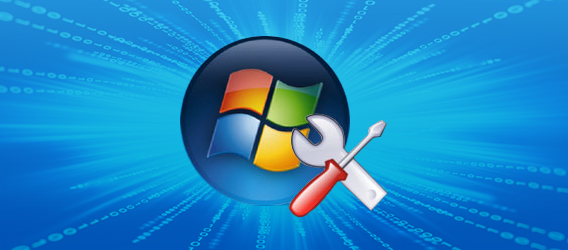 Illustration showing Windows logo and a couple of tools, a screwdriver and spanner 